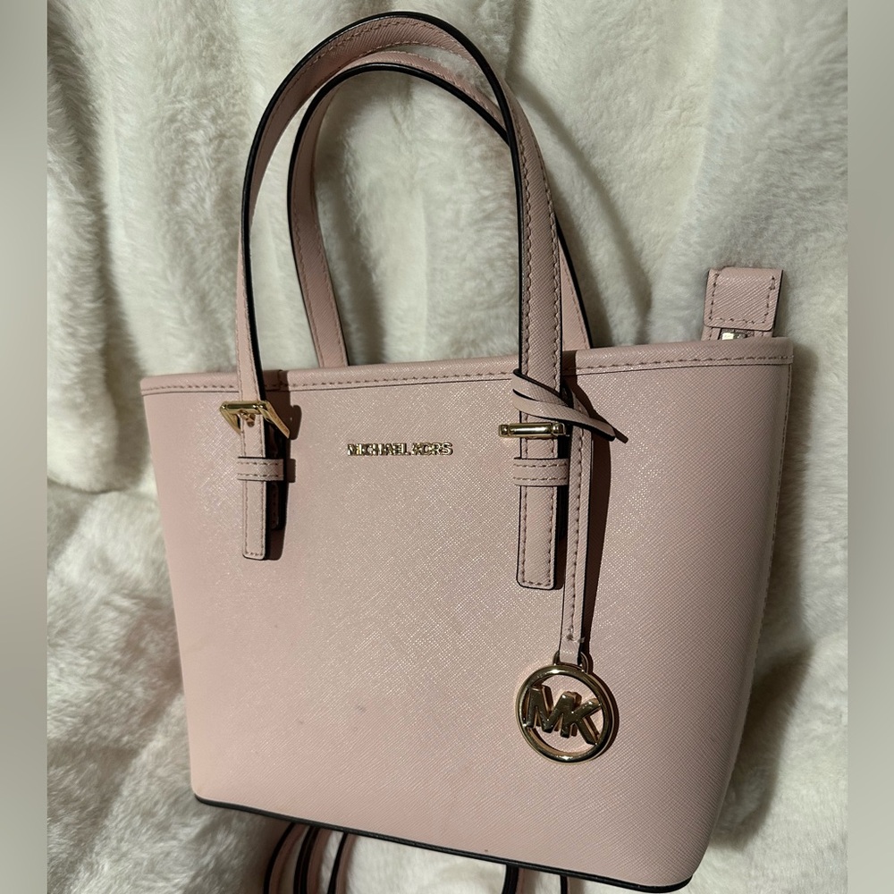 Michael Kors Pink Satchel Structured Leather